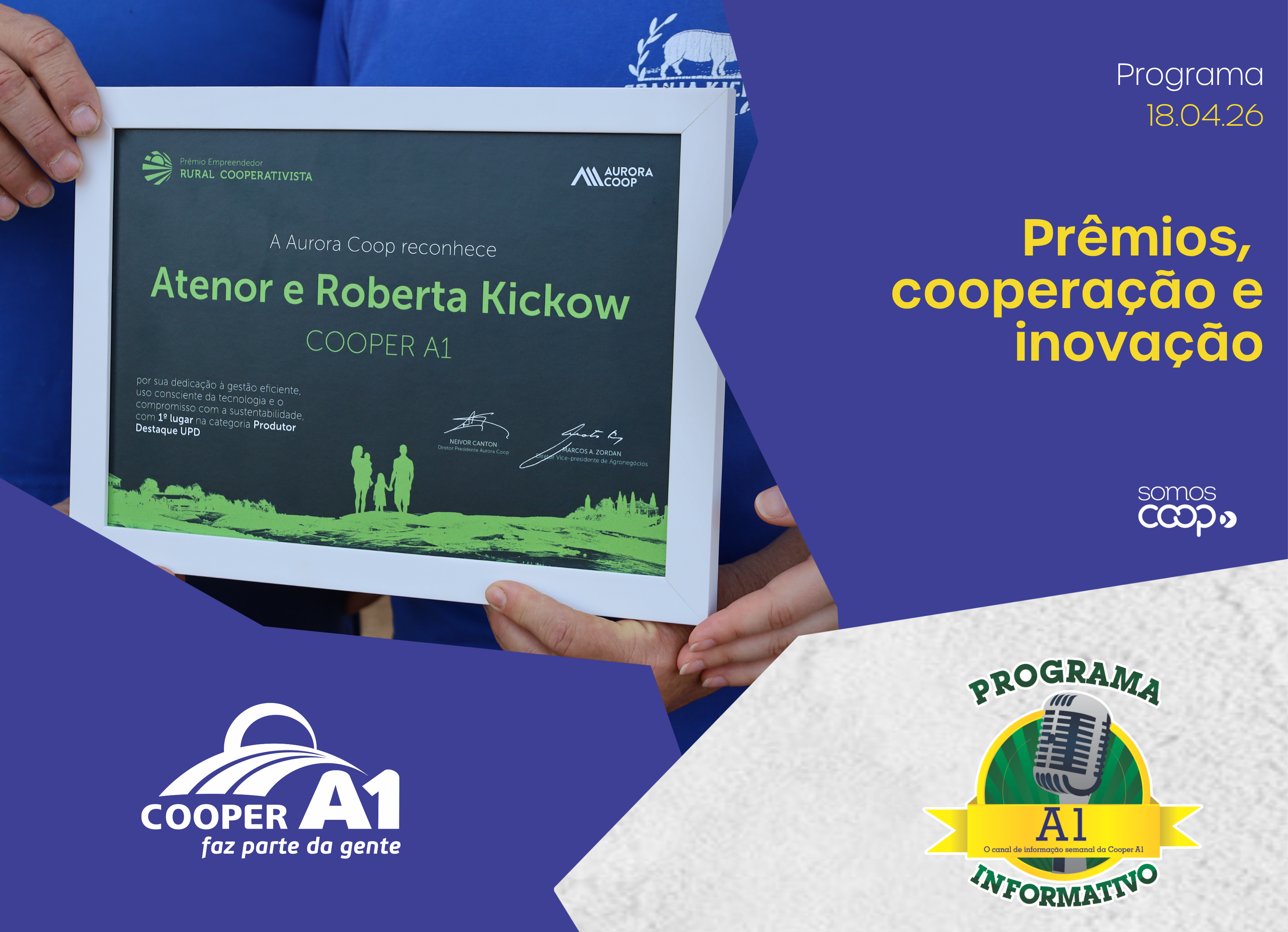 INFORMATIVO A1 18.04.2026: Pr&ecirc;mios, coopera&ccedil;&atilde;o e inova&ccedil;&atilde;o 