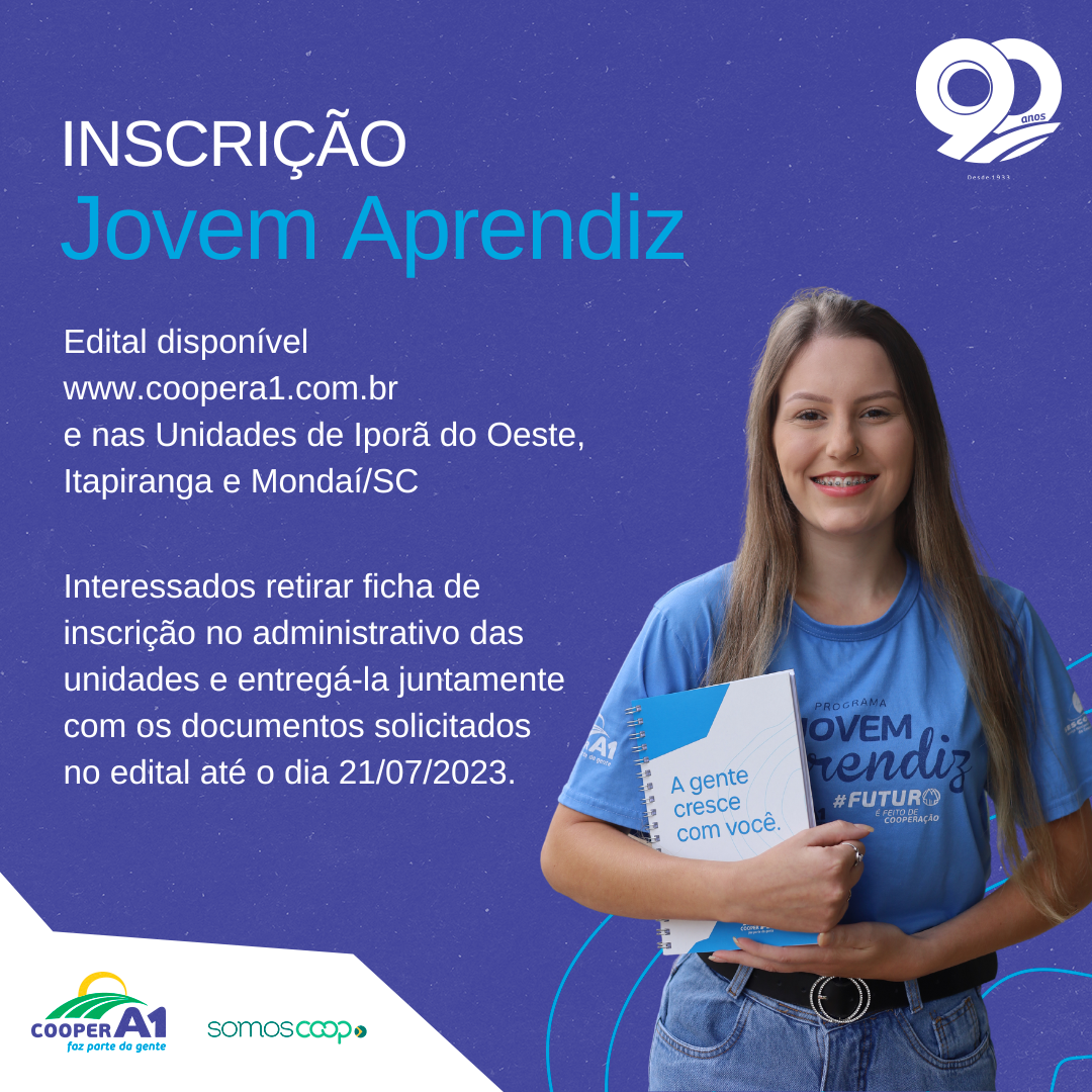 Edital disponível para jovem aprendiz